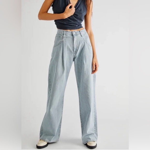 Free People Denim - Free People We The Free Luca Super Slouch Wide Leg Trouser Jeans Women’s Size 27